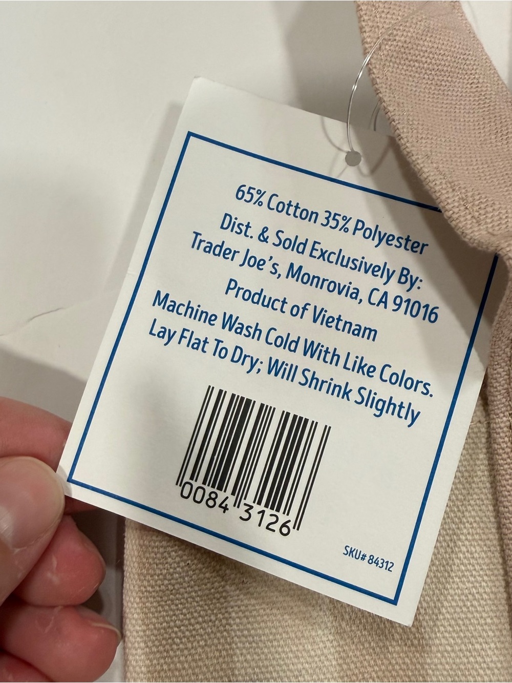 Trader Joe’s Mini Striped Canvas Tote-2026- Summer- Beige- Limited Edition - Picture 3 of 5